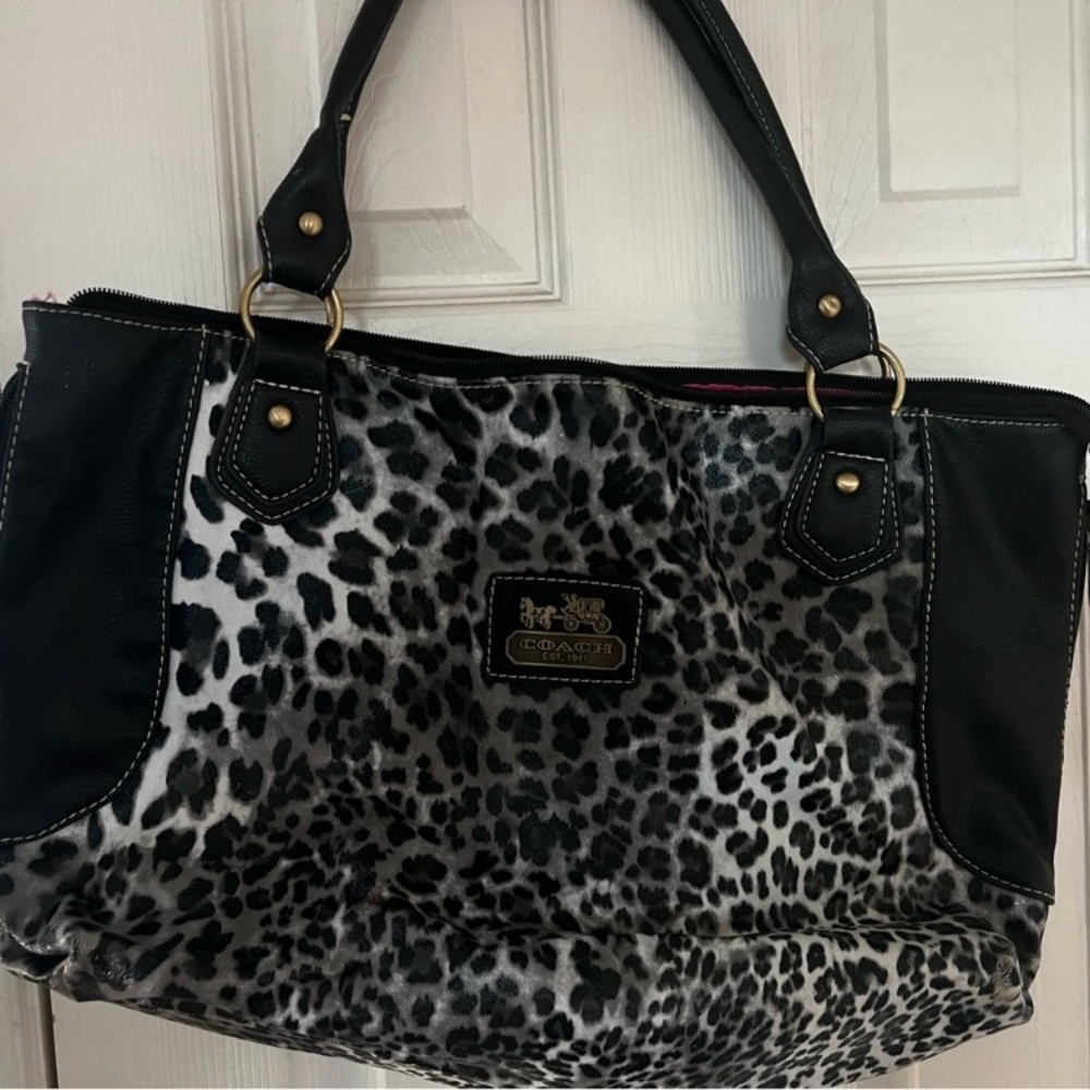 Coach animal print tote